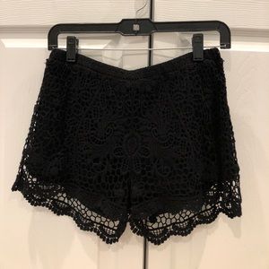 Black laced shorts